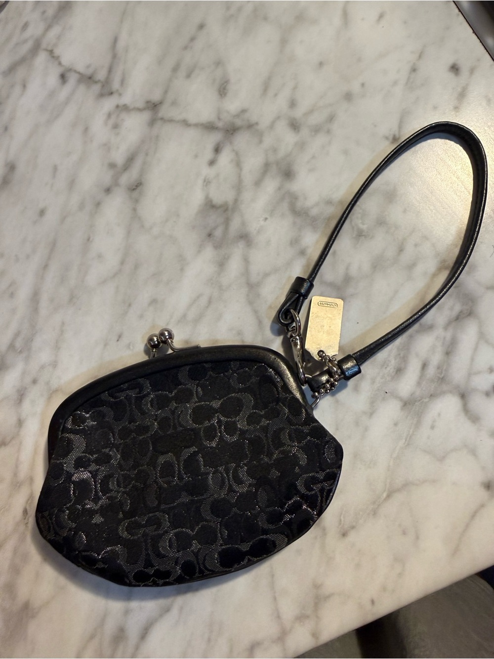 Coach Black Signature Wristlet Clutch